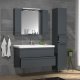 VCM NORDIC Silora XL 4-delt vaskeplads, m. spejlskab, hndvask, 2 skabe - antracitgr melamin