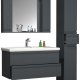 VCM NORDIC Silora XL 4-delt vaskeplads, m. spejlskab, hndvask, 2 skabe - antracitgr melamin