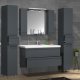 VCM NORDIC Silora XL 5-delt vaskeplads, m. spejlskab, hndvask, 3 skabe - antracitgr melamin