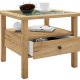 VCM NORDIC Lingis M sofabord, m. 1 skuffe - glas og natur tr (53,5x53,5)