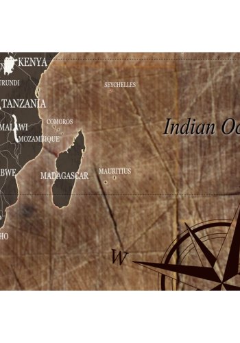 ARTGEIST Wooden Mosaic - Verdenskort p tr-mosaik trykt p lrred - Flere strrelser