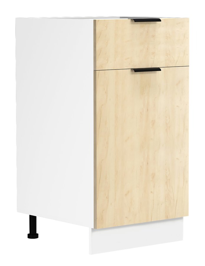 VCM NORDIC Fasola kkkenunderskab, m. 1 lge, 1 skuffe, 1 hylde - natur/hvid tr (B:40)