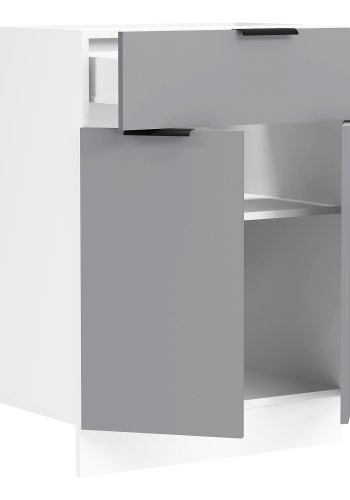 VCM NORDIC Fasola kkkenunderskab, m. 2 lger, 1 skuffe, 1 hylde - antracitgr/hvid tr (B:60)
