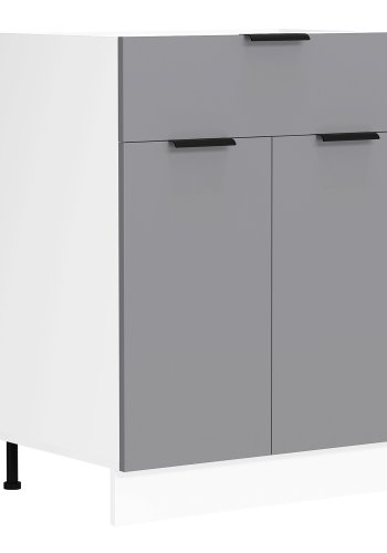 VCM NORDIC Fasola kkkenunderskab, m. 2 lger, 1 skuffe, 1 hylde - antracitgr/hvid tr (B:60)