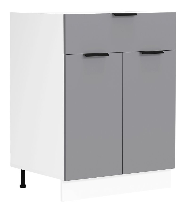 VCM NORDIC Fasola kkkenunderskab, m. 2 lger, 1 skuffe, 1 hylde - antracitgr/hvid tr (B:60)