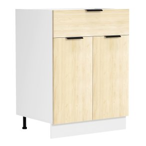 VCM NORDIC Fasola kkkenunderskab, m. 2 lger, 1 skuffe, 1 hylde - natur/hvid tr (B:60)