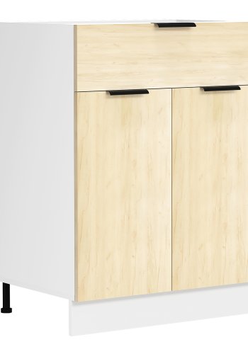 VCM NORDIC Fasola kkkenunderskab, m. 2 lger, 1 skuffe, 1 hylde - natur/hvid tr (B:60)