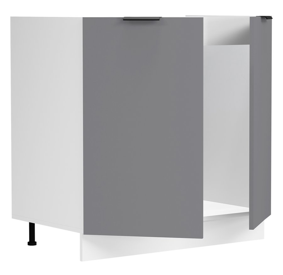 VCM NORDIC Fasola kkkenunderskab til hndvask, m. 2 lger - antracitgr/hvid tr (B:80)