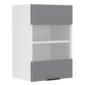 VCM NORDIC Fasola kkken vgskab, m. 1 glaslge og 1 hylde - antracitgr/hvid tr (B:40)