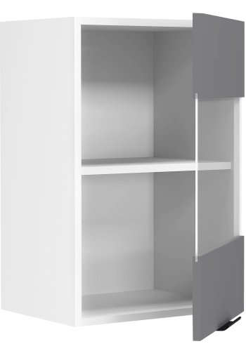 VCM NORDIC Fasola kkken vgskab, m. 1 glaslge og 1 hylde - antracitgr/hvid tr (B:40)