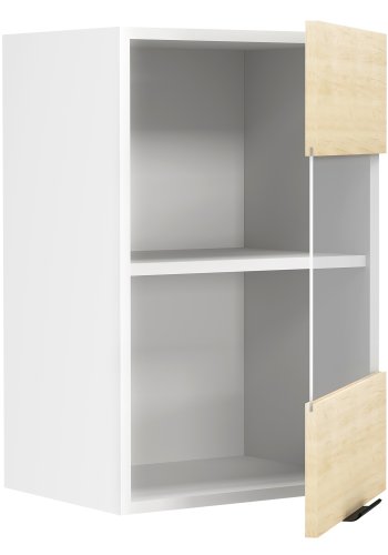 VCM NORDIC Fasola kkken vgskab, m. 1 glaslge og 1 hylde - natur/hvid tr (B:40)