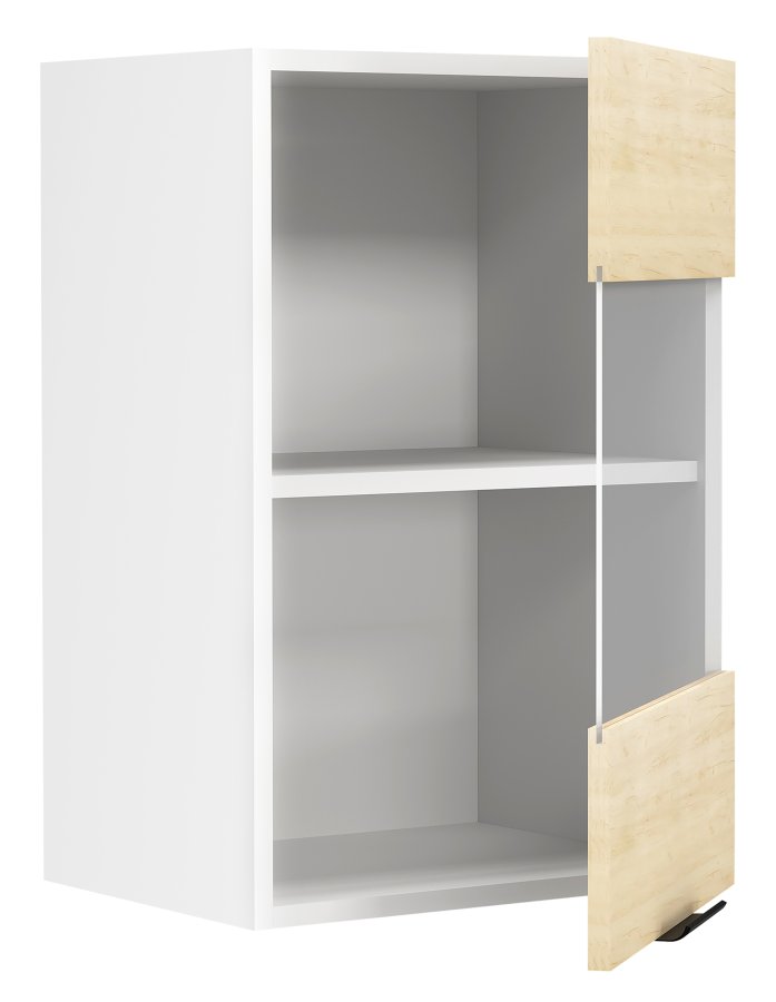 VCM NORDIC Fasola kkken vgskab, m. 1 glaslge og 1 hylde - natur/hvid tr (B:40)