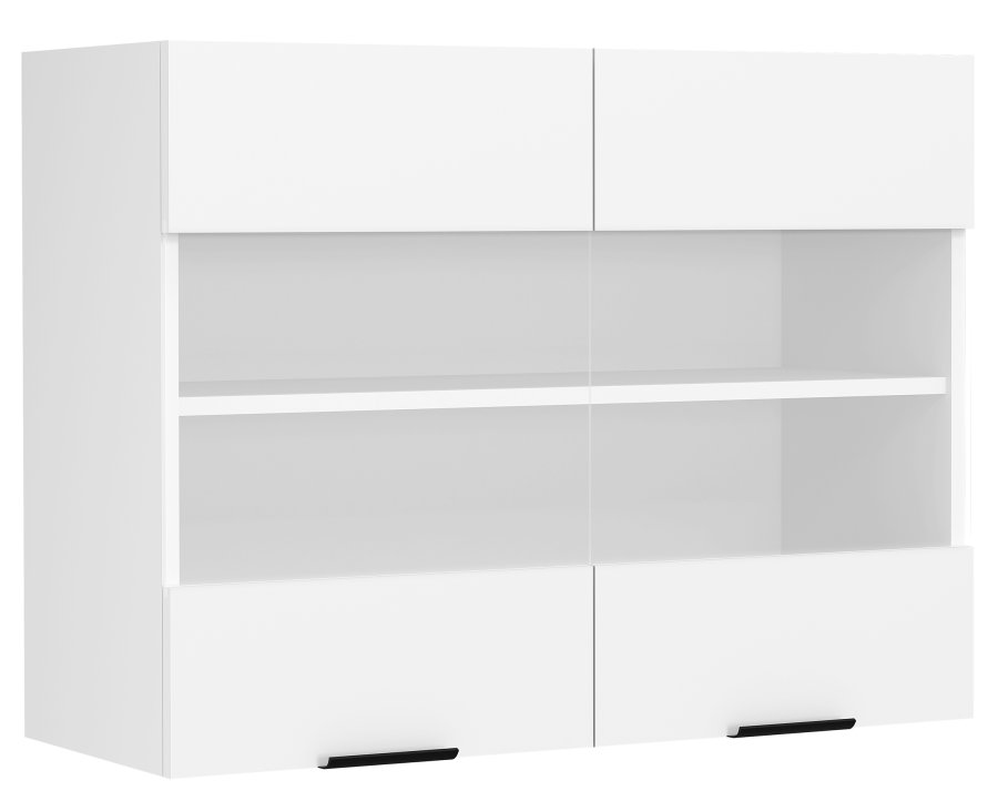 VCM NORDIC Fasola kkken vgskab, m. 2 glaslger og 1 hylde - hvid tr (B:80)