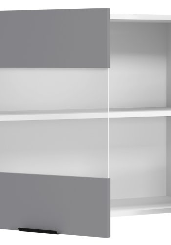 VCM NORDIC Fasola kkken vgskab, m. 2 glaslger og 1 hylde - antracitgr/hvid tr (B:80)