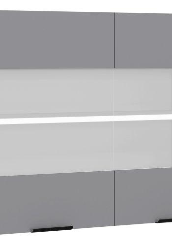 VCM NORDIC Fasola kkken vgskab, m. 2 glaslger og 1 hylde - antracitgr/hvid tr (B:80)