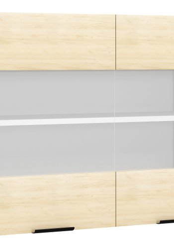 VCM NORDIC Fasola kkken vgskab, m. 2 glaslger og 1 hylde - natur/hvid tr (B:80)