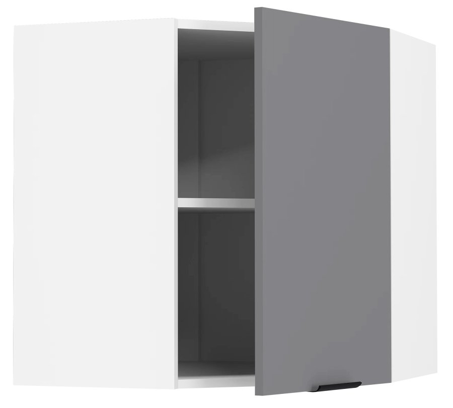 VCM NORDIC Fasola kkken hjrnevgskab, m. 1 lge og 1 hylde - antracitgr/hvid tr (B:57)