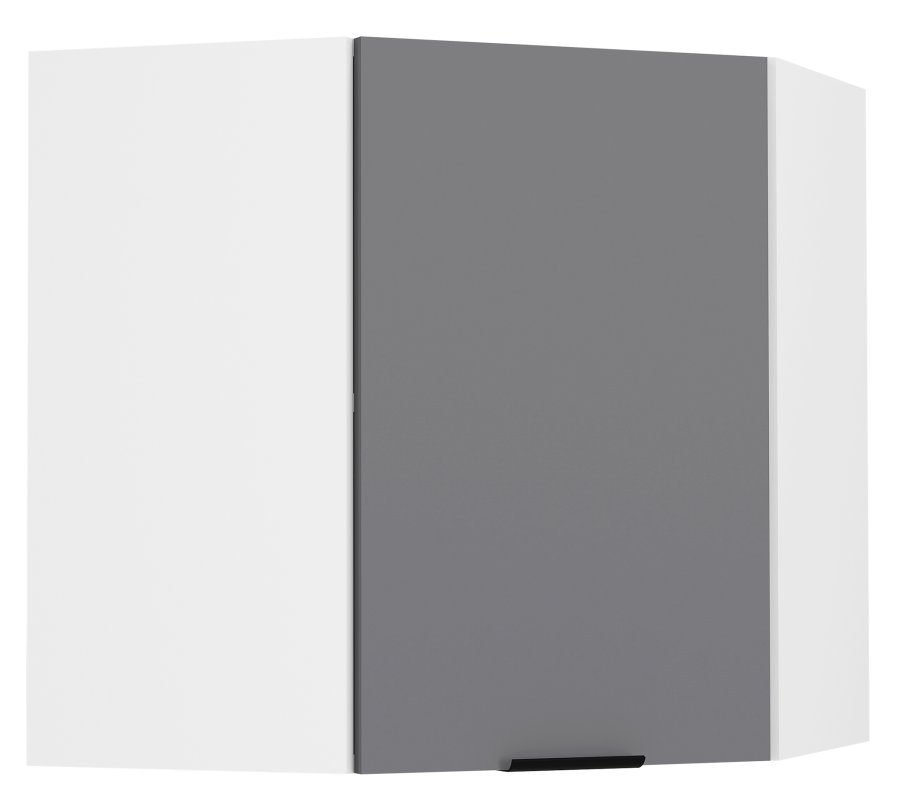 VCM NORDIC Fasola kkken hjrnevgskab, m. 1 lge og 1 hylde - antracitgr/hvid tr (B:57)