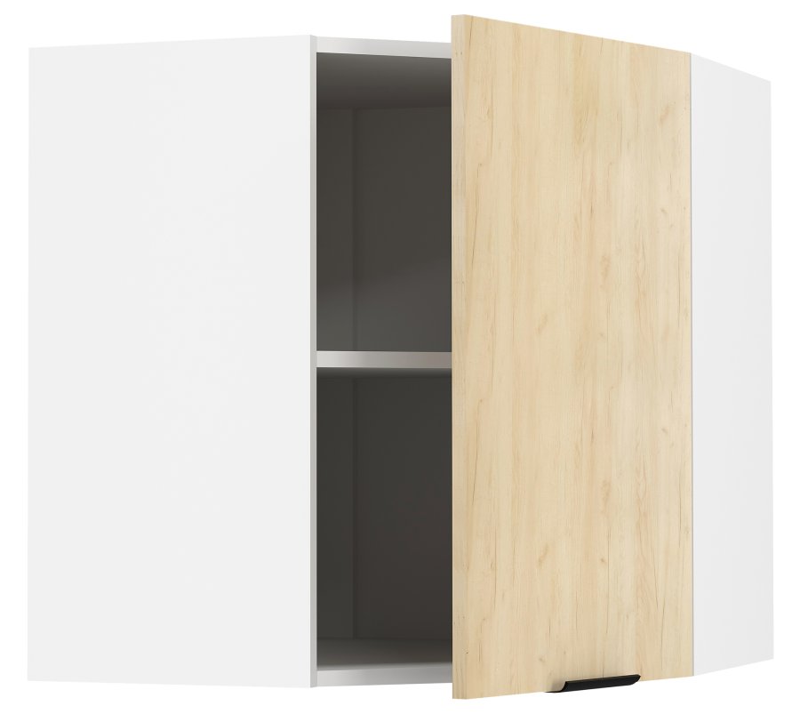 VCM NORDIC Fasola kkken hjrnevgskab, m. 1 lge og 1 hylde - natur/hvid tr (B:57)