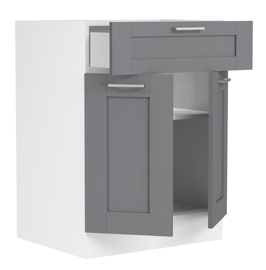 VCM NORDIC Colura kkkenunderskab, m. 2 lger, 1 skuffe, 1 hylde - antracitgr/hvid tr (B:60)