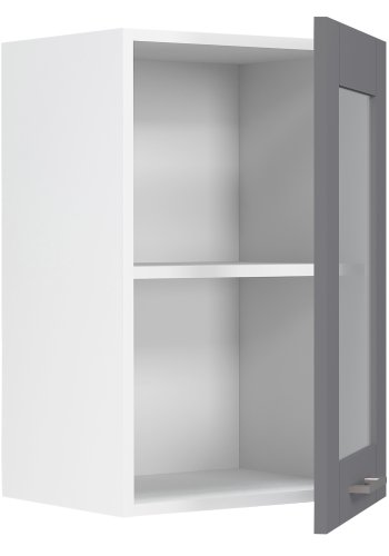 VCM NORDIC Colura kkken vgskab, m. 1 glaslge, 1 hylde - antracitgr/hvid tr (B:40)