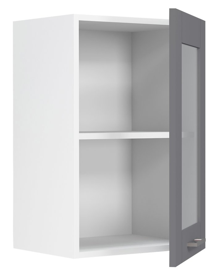 VCM NORDIC Colura kkken vgskab, m. 1 glaslge, 1 hylde - antracitgr/hvid tr (B:40)