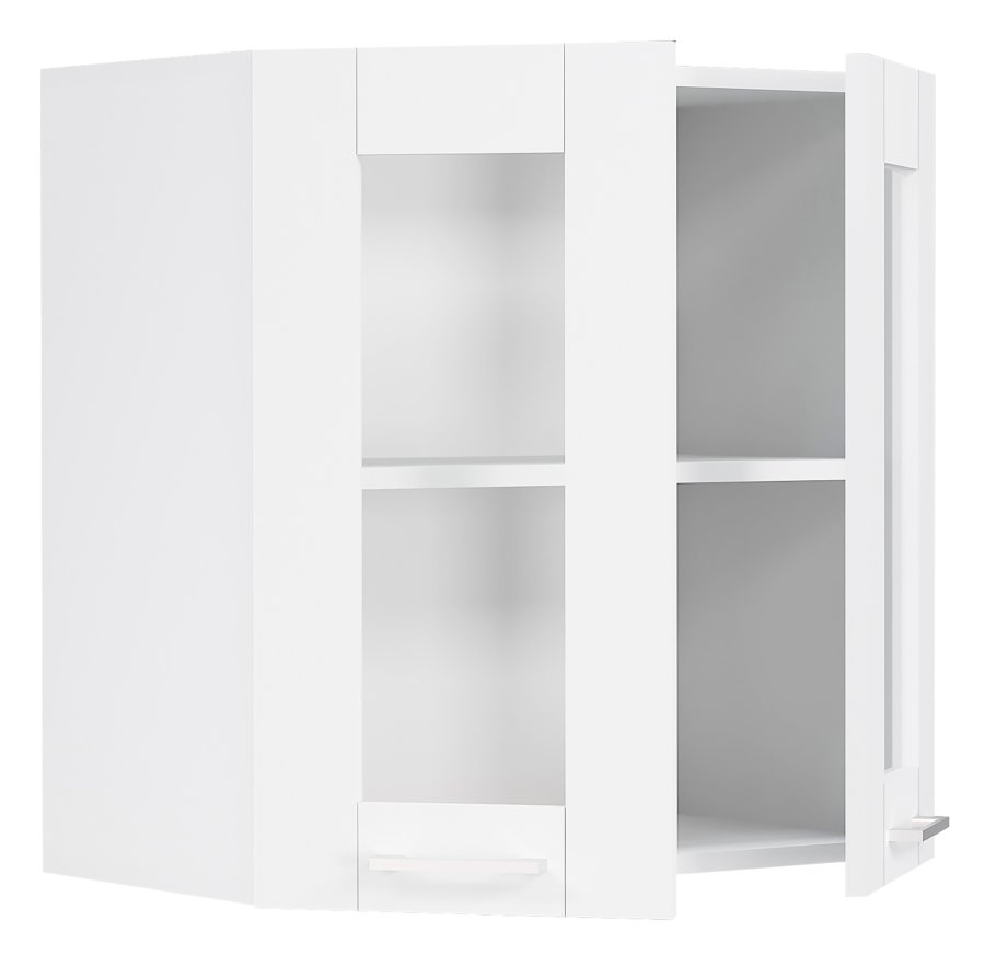 VCM NORDIC Colura kkken vgskab, m. 2 glaslger, 1 hylde - hvid tr (B:80)