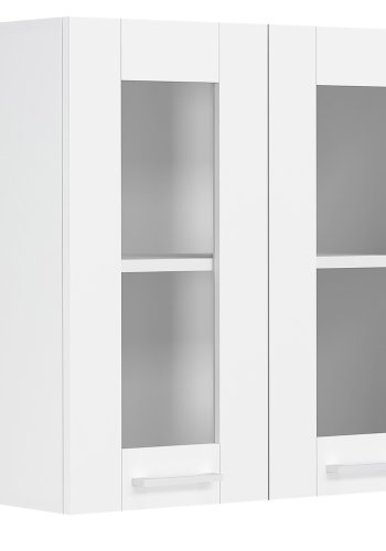 VCM NORDIC Colura kkken vgskab, m. 2 glaslger, 1 hylde - hvid tr (B:80)