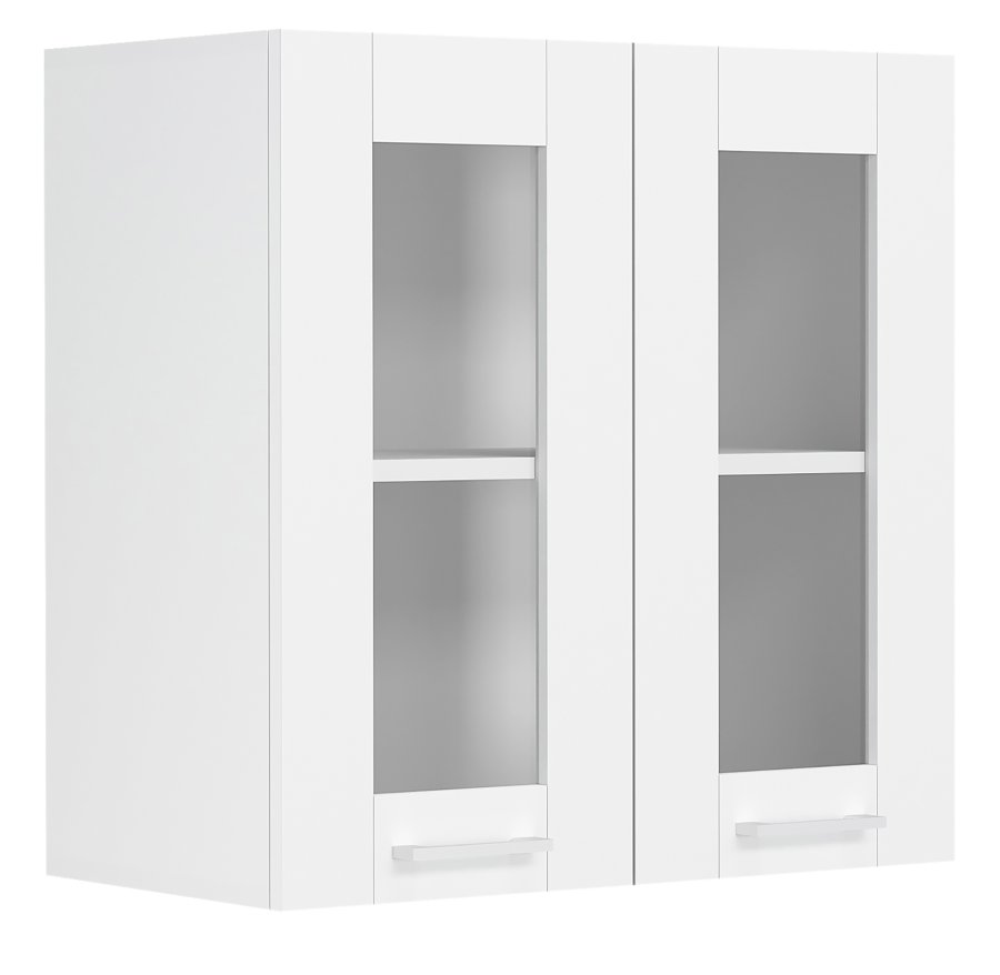 VCM NORDIC Colura kkken vgskab, m. 2 glaslger, 1 hylde - hvid tr (B:80)