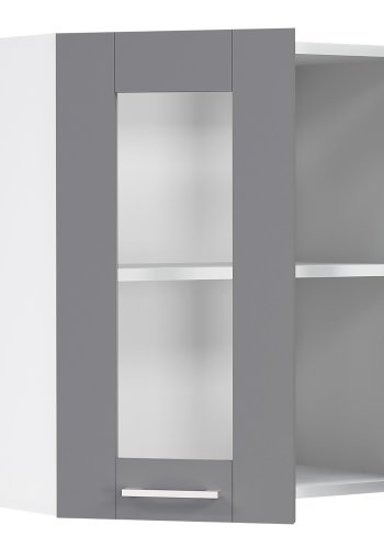 VCM NORDIC Colura kkken vgskab, m. 2 glaslger, 1 hylde - antracitgr/hvid tr (B:80)