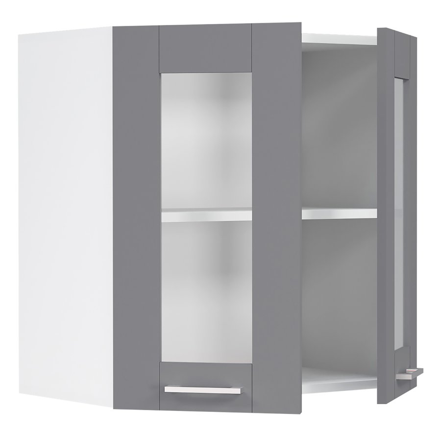 VCM NORDIC Colura kkken vgskab, m. 2 glaslger, 1 hylde - antracitgr/hvid tr (B:80)