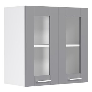 VCM NORDIC Colura kkken vgskab, m. 2 glaslger, 1 hylde - antracitgr/hvid tr (B:80)