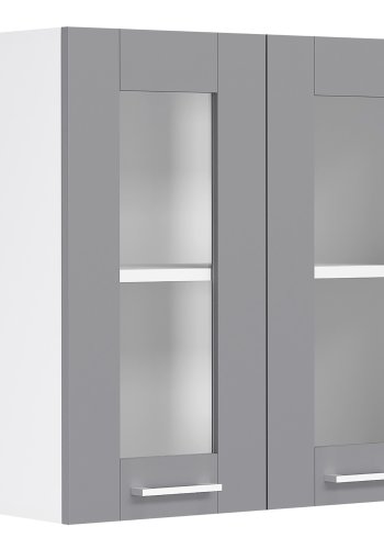 VCM NORDIC Colura kkken vgskab, m. 2 glaslger, 1 hylde - antracitgr/hvid tr (B:80)