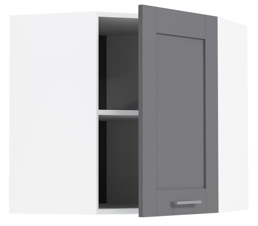 VCM NORDIC Colura kkken hjrnevgskab, m. 1 lge, 1 hylde - antracitgr/hvid tr (B:57)