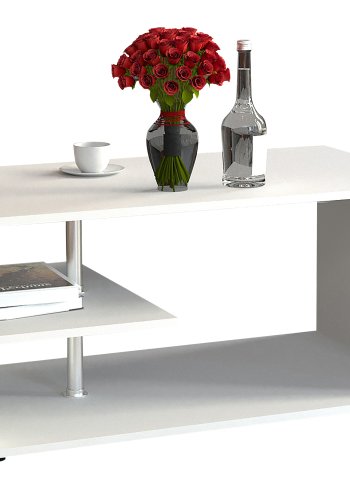 VCM NORDIC Maliso M sofabord, m. 1 hylde - hvid tr (91x53)