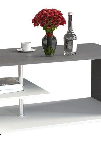 VCM NORDIC Maliso M sofabord, m. 1 hylde - antracitgr/hvid tr (91x53)