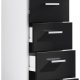 VCM NORDIC Zalo M kommode badevrelsesskab, m. 5 skuffer - hvid/sort melamin