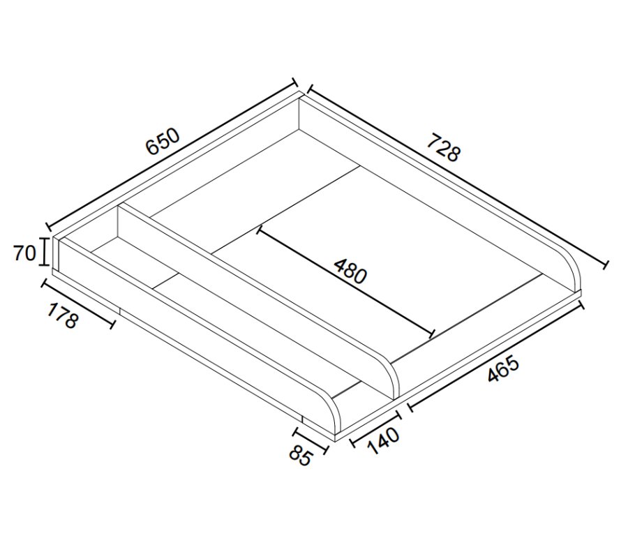 VCM NORDIC Malira M puslebord - hvid tr (65x73)