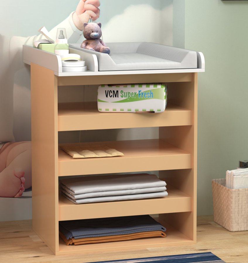 VCM NORDIC Malira M puslebord - hvid tr (65x73)