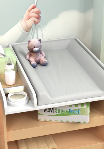 VCM NORDIC Malira M puslebord - hvid tr (65x73)