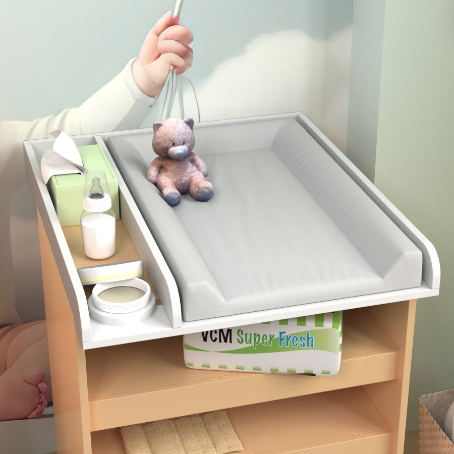 VCM NORDIC Malira M puslebord - hvid tr (65x73)