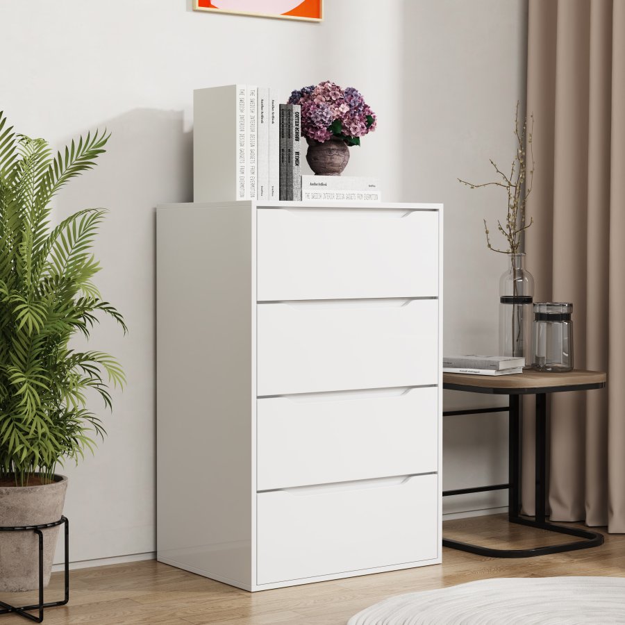 VCM NORDIC Malira XL kommode, m. 4 skuffer - hvid tr