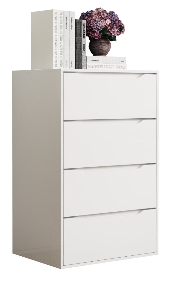 VCM NORDIC Malira XL kommode, m. 4 skuffer - hvid tr