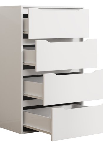 VCM NORDIC Malira XL kommode, m. 4 skuffer - hvid tr