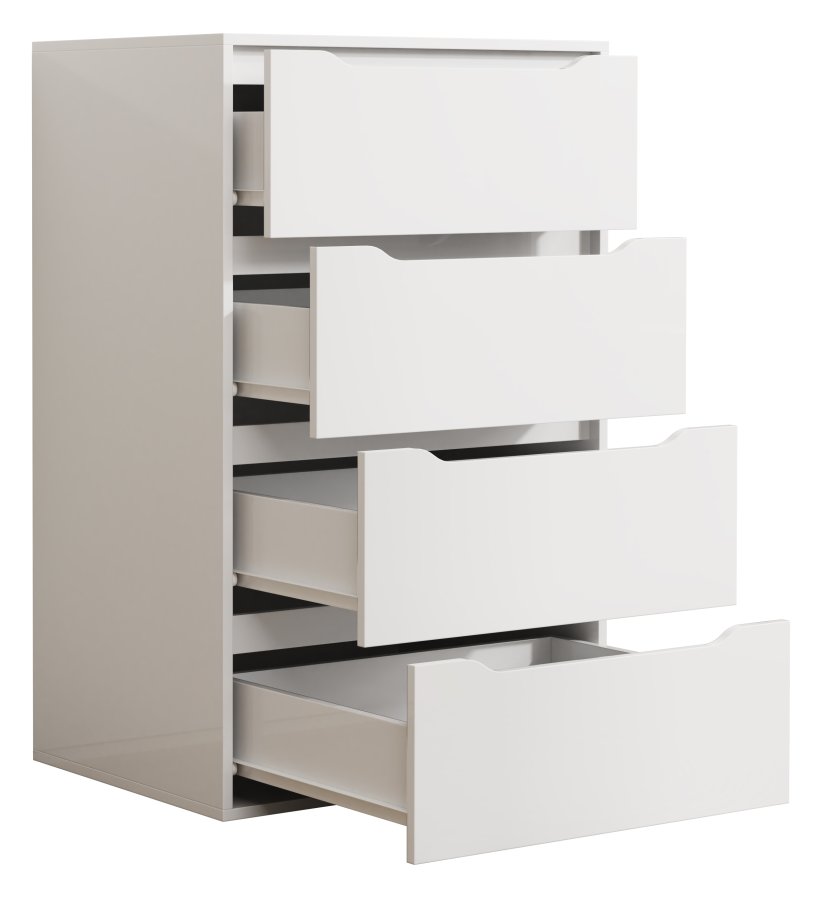 VCM NORDIC Malira XL kommode, m. 4 skuffer - hvid tr