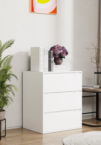 VCM NORDIC Malira L kommode, m. 3 skuffer - hvid tr