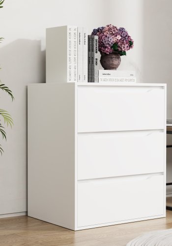 VCM NORDIC Malira L kommode, m. 3 skuffer - hvid tr