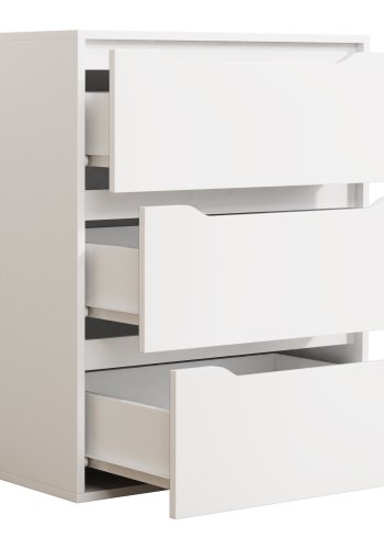 VCM NORDIC Malira L kommode, m. 3 skuffer - hvid tr