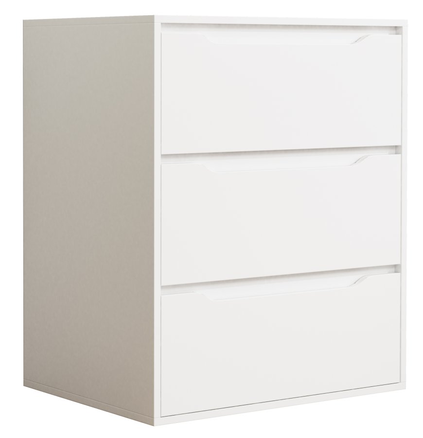 VCM NORDIC Malira L kommode, m. 3 skuffer - hvid tr