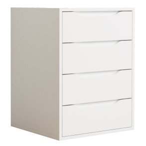 VCM NORDIC Malira M sengebord, m. 4 skuffer - hvid tr (46x42)